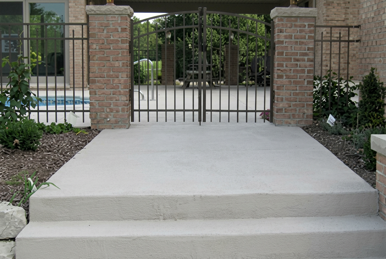Entryway concrete resurfacing project by R&L Spray Deck in Houston