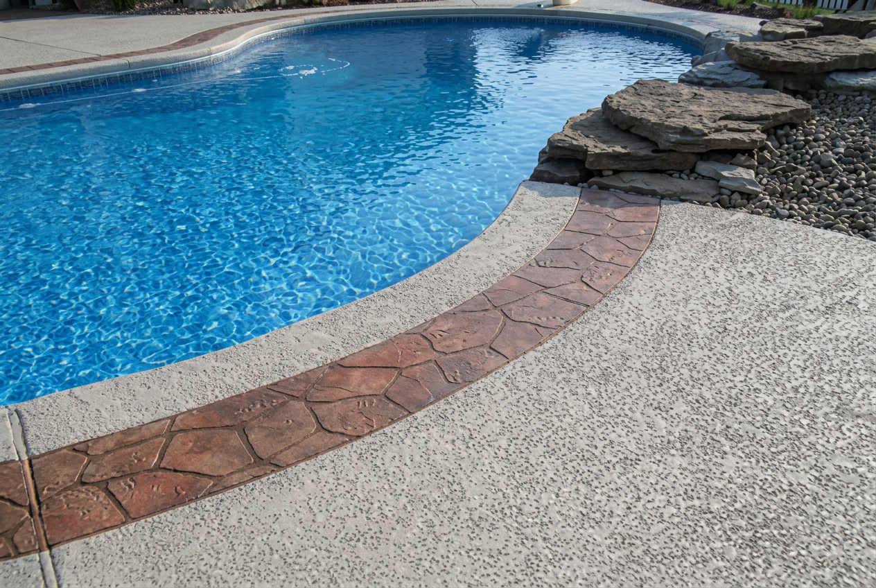 Pool deck resurfacing project by R&L Spray Deck in Houston